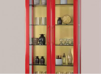 Vitrine Schöne Rote Glas Schrank Vitrinen Holz Glas Wohnzimmer Modern Luxus